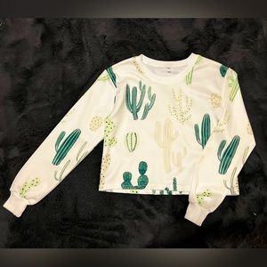 Cropped cactus sweatshirt
